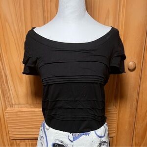 LOFT Black Short Sleeve Tee for Casual Wear